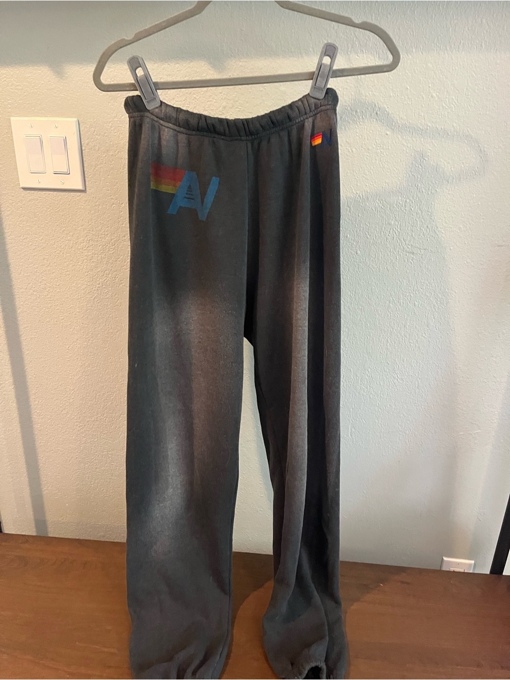 Aviator Nation Vintage Logo Sweatpants - Faded Smoke
